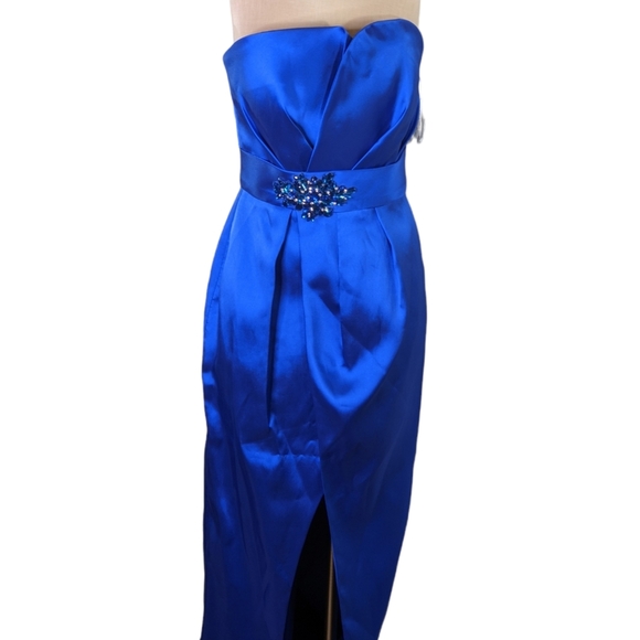 Eleni Elias Satin  Gown With Embellishments, Sz 8 , NWT - Picture 2 of 7